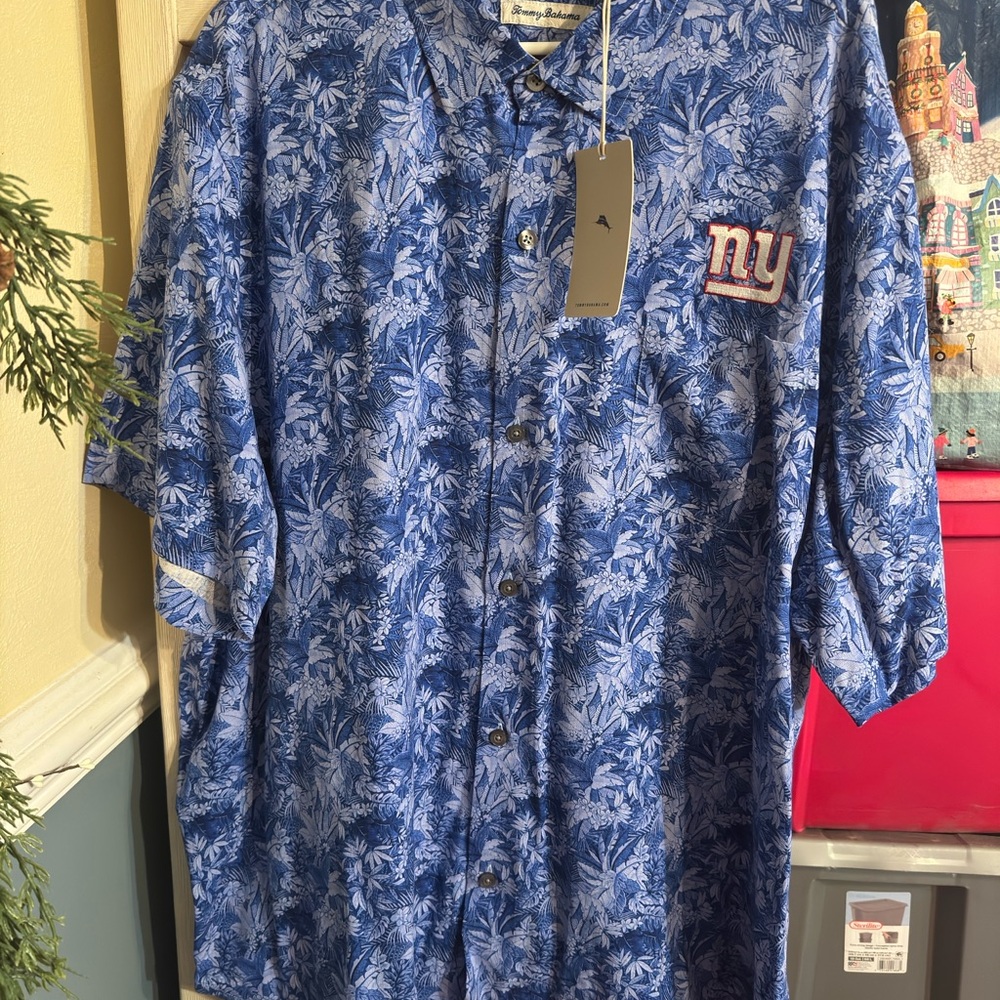 Tommy Bahama Blue Tropical Print Shirt